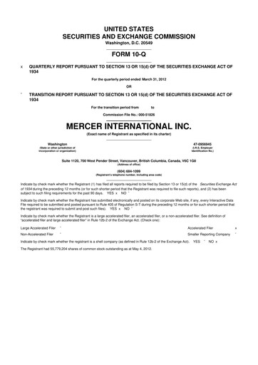 Thumbnail Mercer International 10-Q Quarterly Report FY2012 