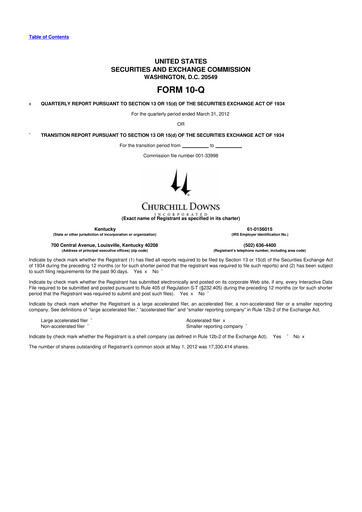 Vorschaubild Churchill Downs 10-Q Quartalsbericht  