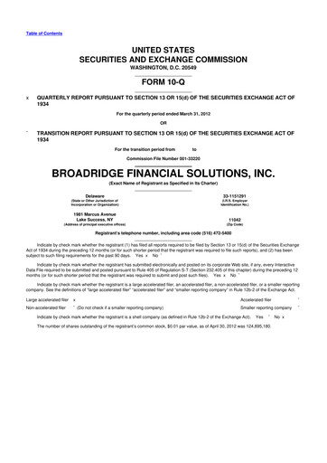 Thumbnail Broadridge Financial Solutions
 10-Q Quarterly Report FY2012 