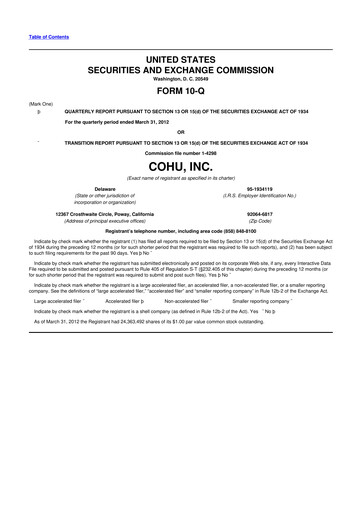 Thumbnail Cohu 10-Q Quarterly Report FY2012 