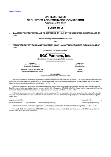 Thumbnail BGC Group
 10-Q Quarterly Report FY2012 