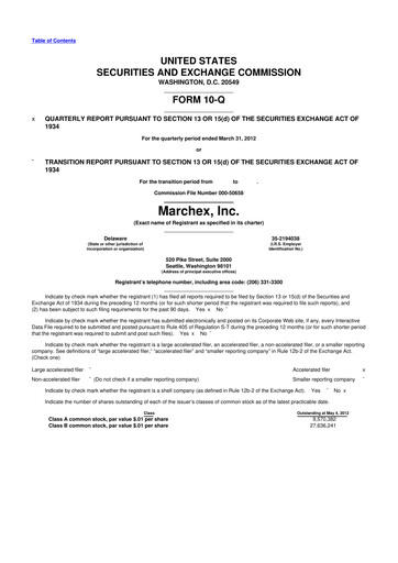 Vorschaubild Marchex 10-Q Quartalsbericht 2012 