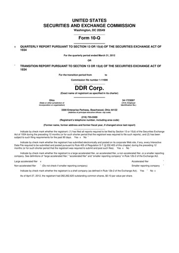 Thumbnail SITE Centers
 10-Q Quarterly Report FY2012 