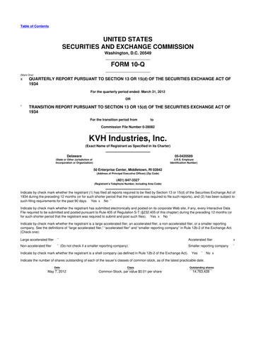 Thumbnail KVH Industries
 10-Q Quarterly Report FY2012 