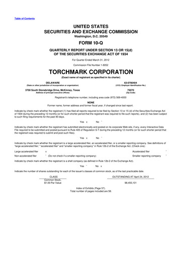 Thumbnail Globe Life
 10-Q Quarterly Report FY2012 