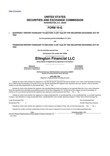Thumbnail Ellington Financial
 10-Q Quarterly Report FY2012 