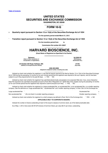 Thumbnail Harvard Bioscience 10-Q Quarterly Report FY2012 