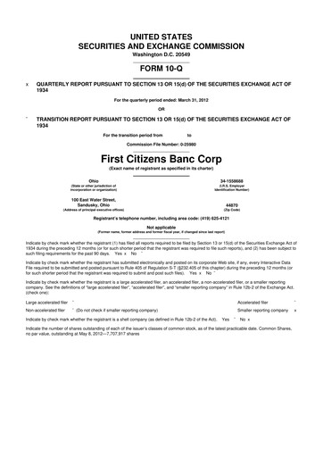 Vorschaubild Civista Bancshares
 10-Q Quartalsbericht 2012 