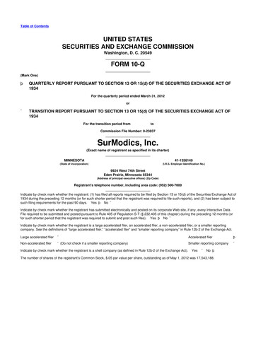 Thumbnail SurModics 10-Q Quarterly Report FY2012 