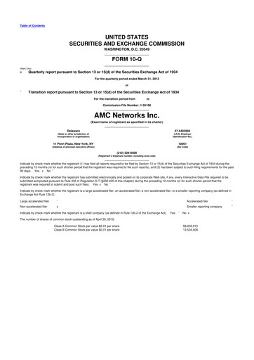 Thumbnail AMC Networks
 10-Q Quarterly Report FY2012 