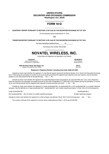 Vorschaubild Inseego 10-Q Quartalsbericht 2012 