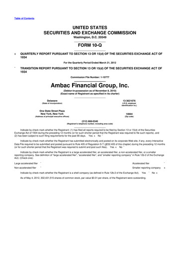 Thumbnail Octave Specialty Group 10-Q Quarterly Report FY2012 