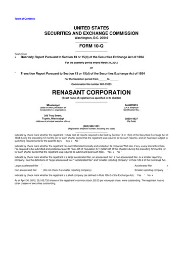 Miniature Renasant Corp 10-Q Rapport trimestriel  