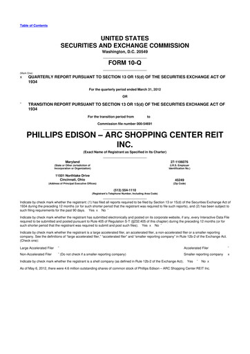 Thumbnail Phillips Edison & Company 10-Q Quarterly Report FY2012 