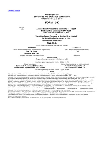 Thumbnail CA Technologies 10-K Annual Report 