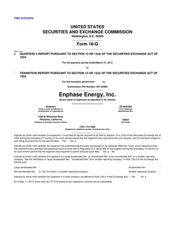 Thumbnail Enphase Energy
 10-Q Quarterly Report FY2012 