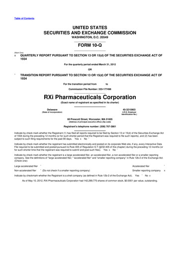 Thumbnail Phio Pharmaceuticals 10-Q Quarterly Report FY2012 