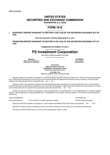 Vorschaubild FS KKR Capital
 10-Q Quartalsbericht  