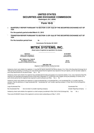 Thumbnail Mitek Systems
 10-Q Quarterly Report FY2012 