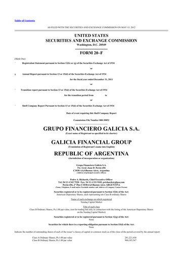 Thumbnail Galicia Financial Group 20-F Annual Report 