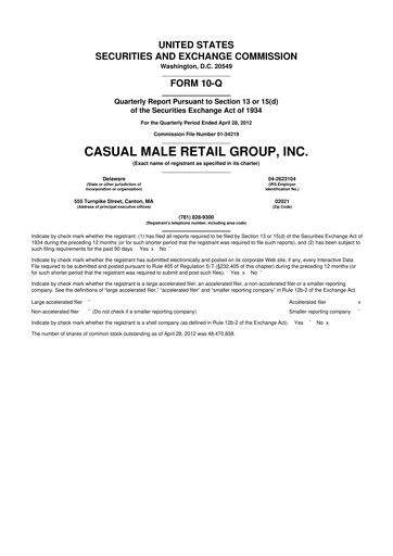 Vorschaubild Destination XL 10-Q Quartalsbericht 2012 