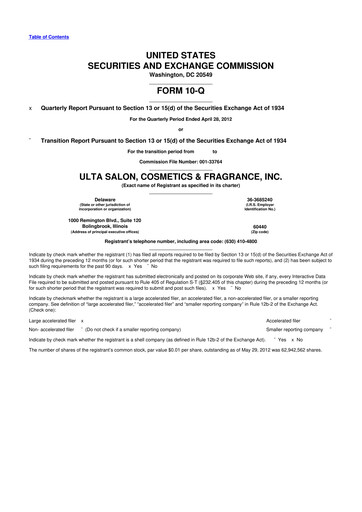 Thumbnail ULTA Beauty
 10-Q Quarterly Report FY2013 