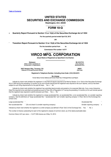 Thumbnail Virco Manufacturing 10-Q Quarterly Report FY2012 
