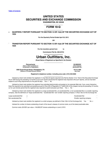Thumbnail Urban Outfitters
 10-Q Quarterly Report FY2013 