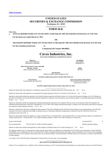 Thumbnail Cavco Industries 10-K Annual Report 2012