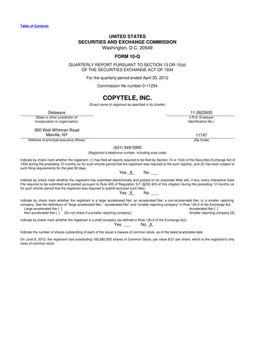Miniature Anixa Biosciences 10-Q Rapport trimestriel 2012 