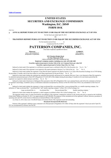 Thumbnail Patterson Companies
 10-K Annual Report 2012