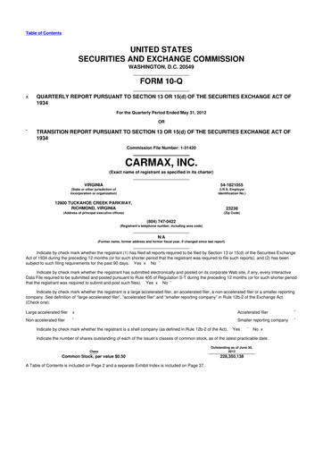Vorschaubild CarMax
 10-Q Quartalsbericht 2013 