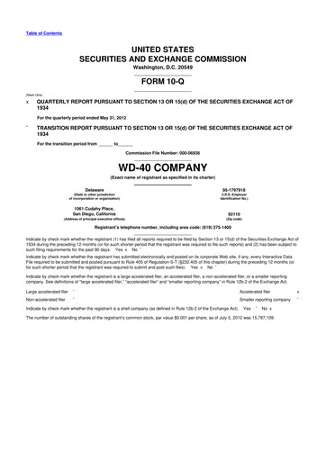 Thumbnail WD-40 Company
 10-Q Quarterly Report FY2012 