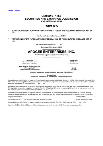 Thumbnail Apogee Enterprises 10-Q Quarterly Report FY2013 
