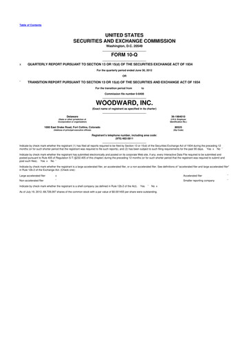Thumbnail Woodward 10-Q Quarterly Report FY2012 