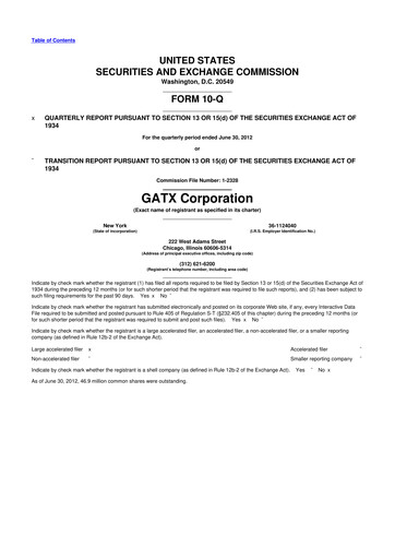 Thumbnail GATX 10-Q Quarterly Report FY2012 