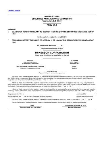 Miniature McKesson 10-Q Rapport trimestriel 2013 