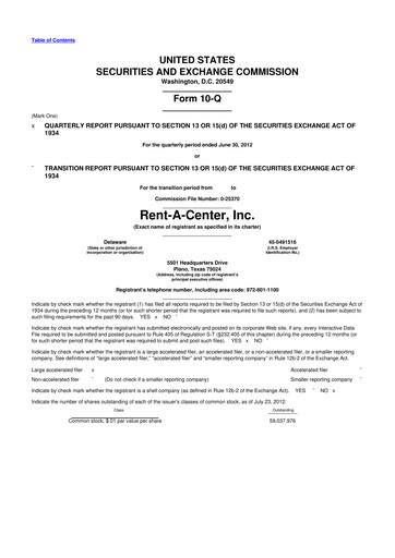 Thumbnail Upbound Group 10-Q Quarterly Report FY2012 