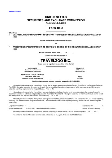 Thumbnail Travelzoo 10-Q Quarterly Report FY2012 