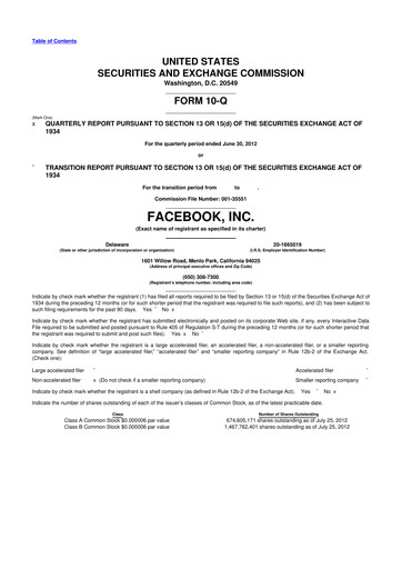 Thumbnail Meta Platforms (Facebook) 10-Q Quarterly Report FY2012 