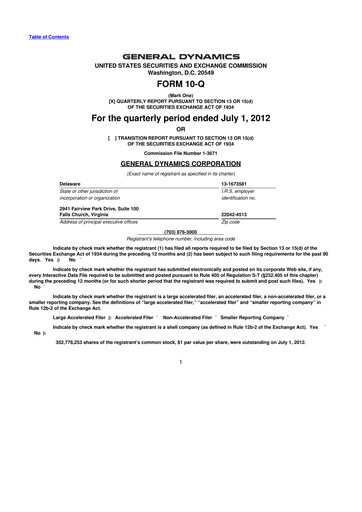 Miniature General Dynamics 10-Q Rapport trimestriel 2012 