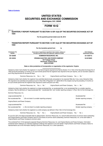 Thumbnail Dominion Energy 10-Q Quarterly Report FY 