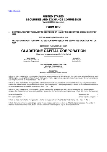 Thumbnail Gladstone Capital Corporation 10-Q Quarterly Report FY 