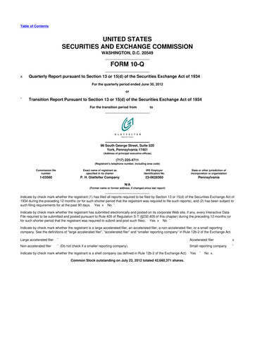 Miniature Magnera 10-Q Rapport trimestriel 2012 