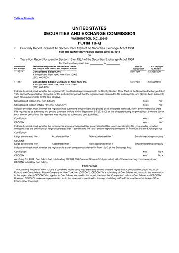 Thumbnail Consolidated Edison 10-Q Quarterly Report FY2012 
