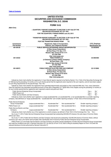 Miniature PSEG 10-Q Rapport trimestriel  
