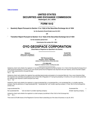 Thumbnail Geospace Technologies
 10-Q Quarterly Report FY2012 