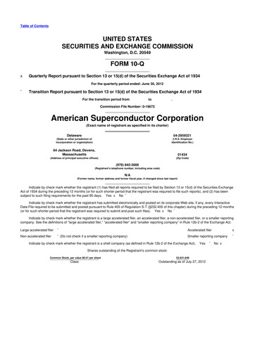 Vorschaubild American Superconductor Corporation 10-Q Quartalsbericht 2013 