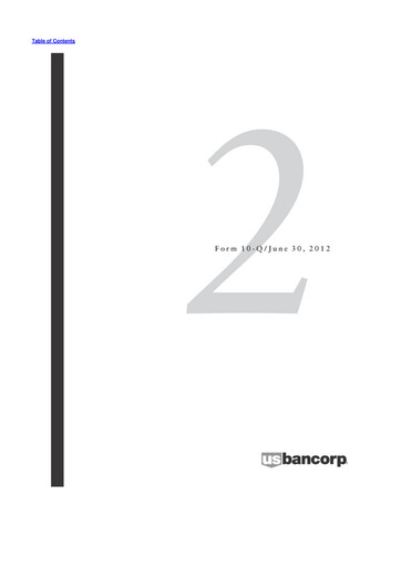 Miniature U.S. Bancorp 10-Q Rapport trimestriel 2012 