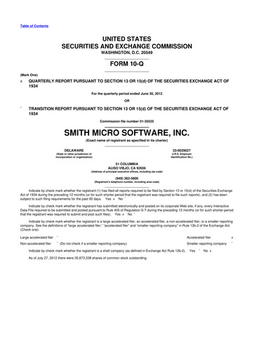 Thumbnail Smith Micro Software
 10-Q Quarterly Report FY2012 